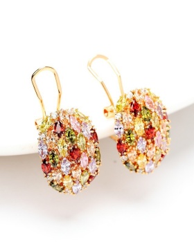 Colorful zircon accessories Korean style stud earrings