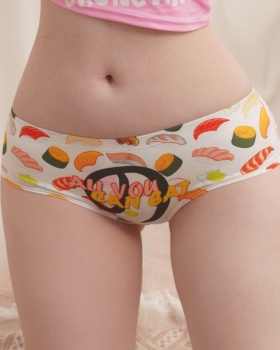 Lace low-waist pure cotton printing briefs for women