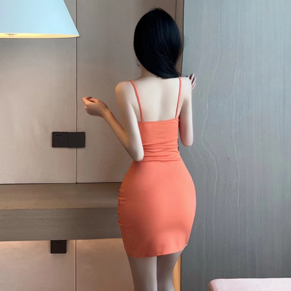 Nightclub package hip T-back irregular dress for women