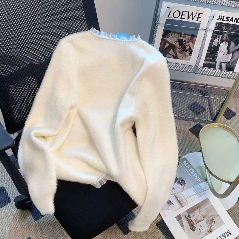 Mink velvet temperament sweater fashion and elegant coat