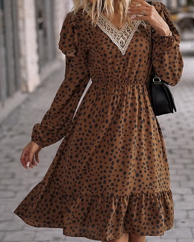 Lace Casual spring American style splice dress for women