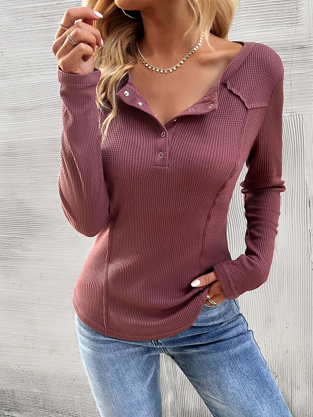 Slim Casual all-match knitted T-shirt for women