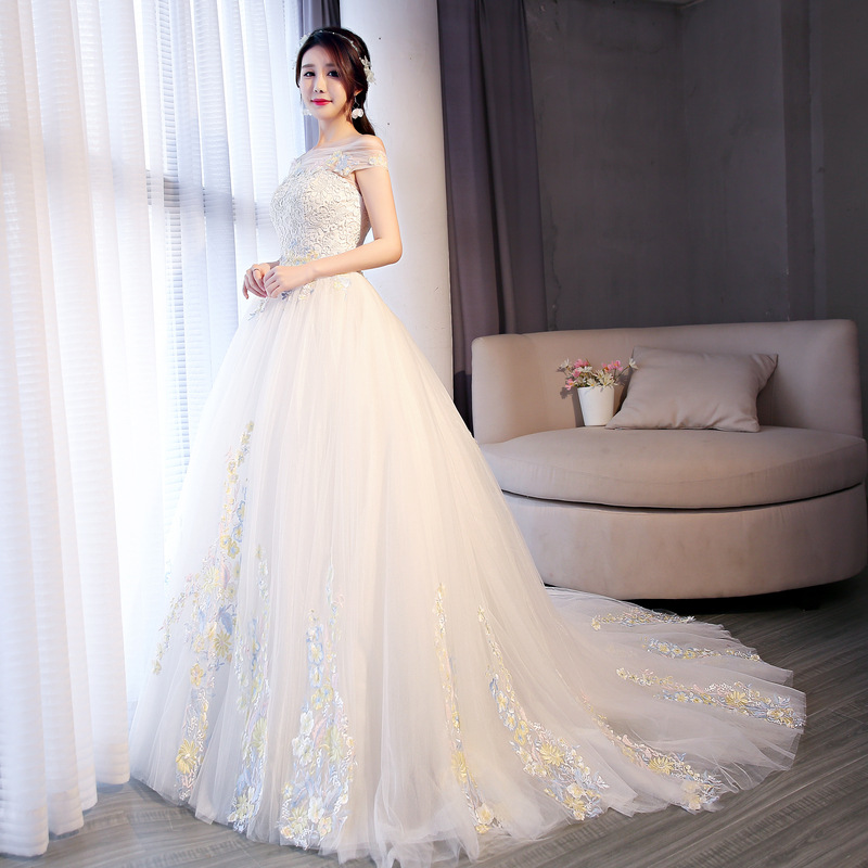 Slim stereoscopic wedding dress lace formal dress