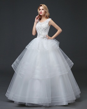 Lace bride wedding dress V-neck formal dress for women