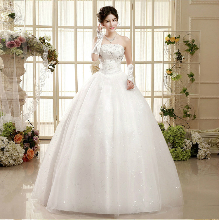 Slim floor length formal dress Korean style wedding dress