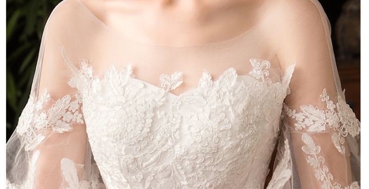 Wedding bride light flat shoulder wedding dress