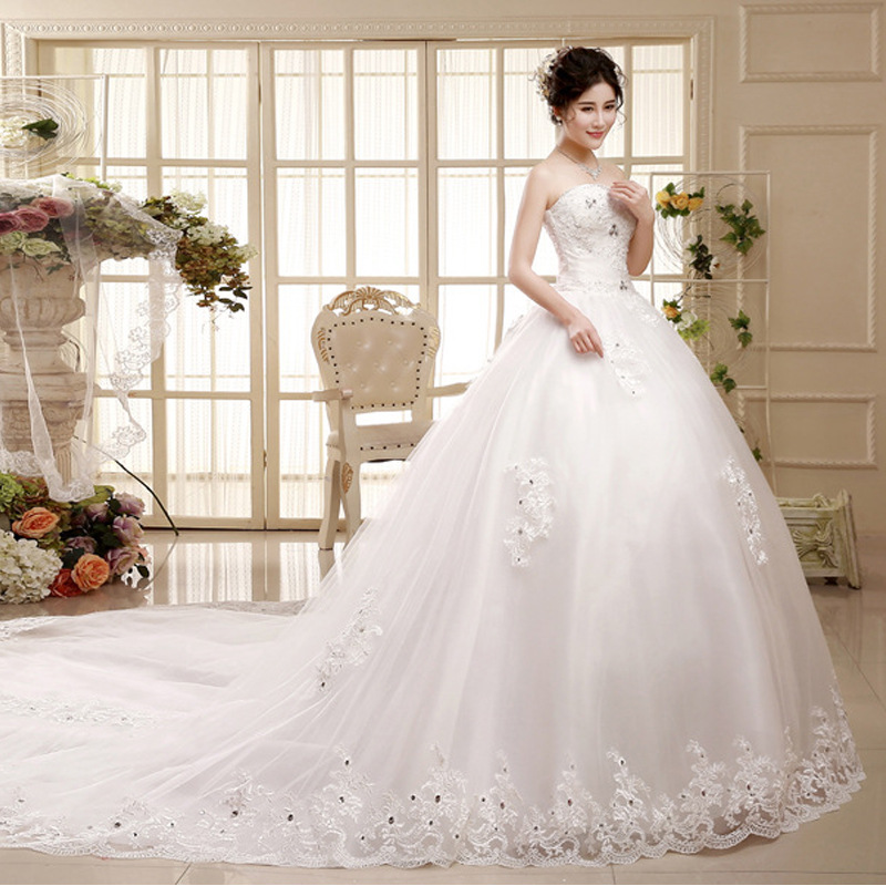 Lace slim bride wedding dress wedding trailing formal dress