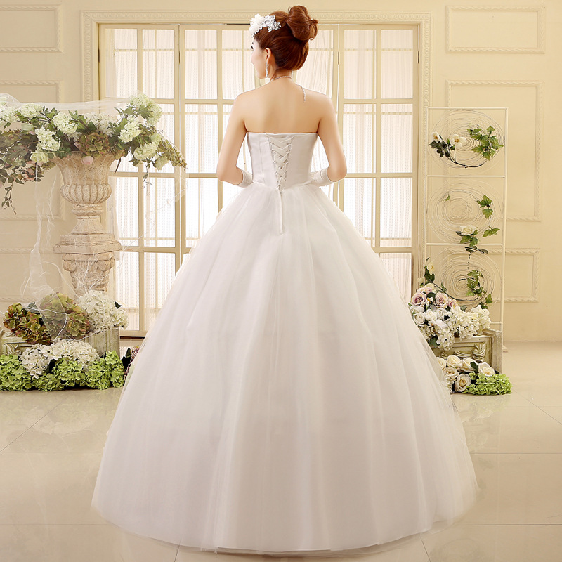 Slim large yard wrapped chest bride wedding dress for women