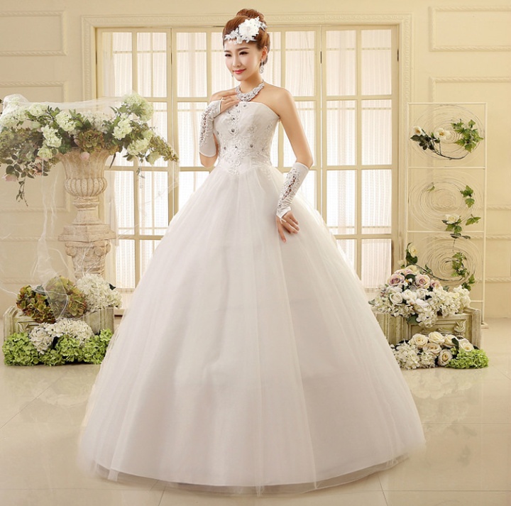 Slim large yard wrapped chest bride wedding dress for women