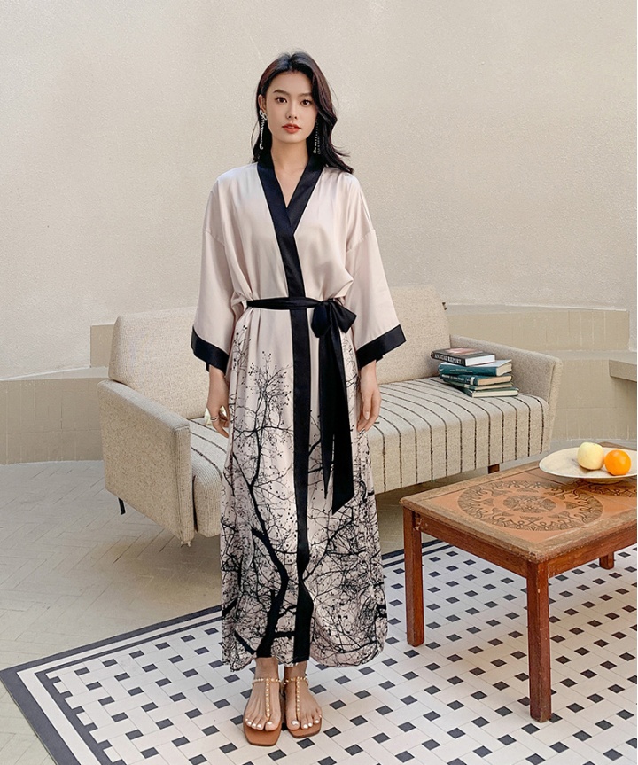 Luxurious grace bathrobes satin nightgown