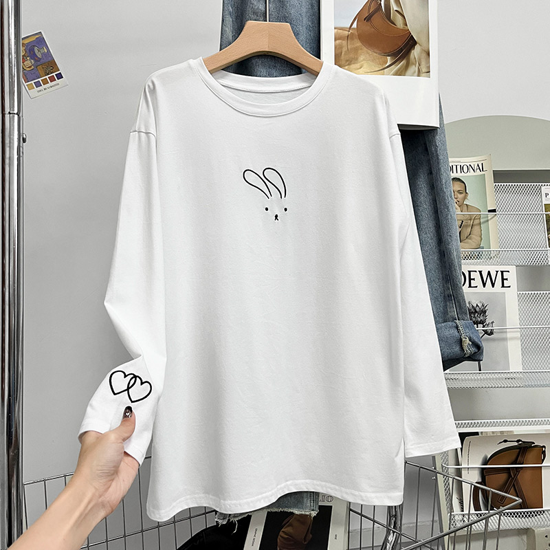Pure cotton Korean style tops rabbit T-shirt for women