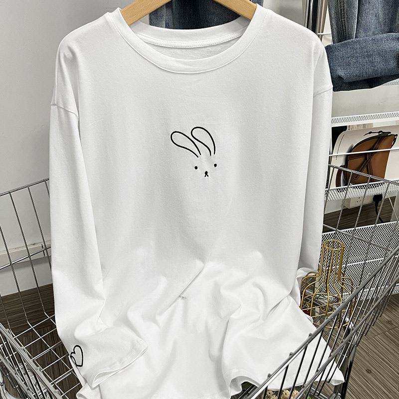 Pure cotton Korean style tops rabbit T-shirt for women