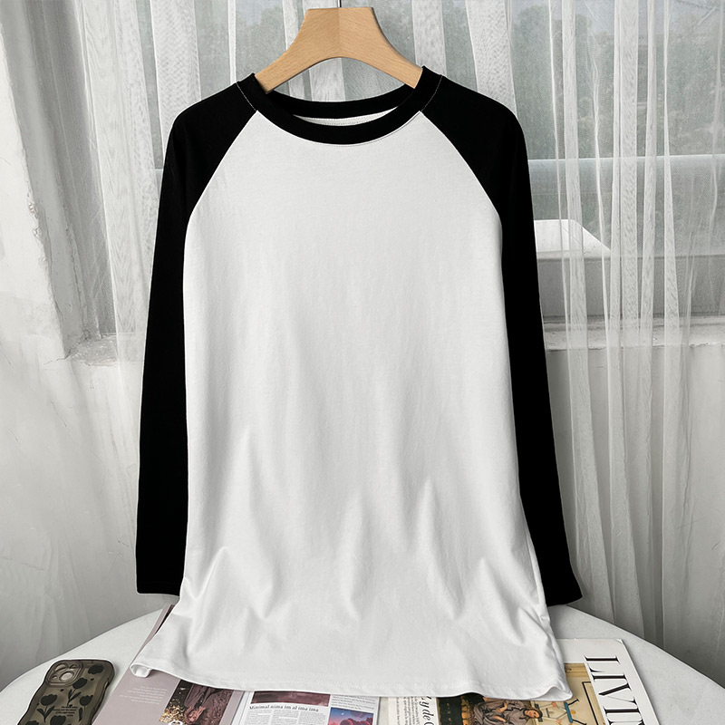 Long sleeve long T-shirt loose bottoming tops for women