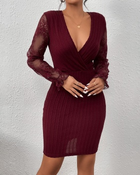 Spring and summer knitted dress for women
