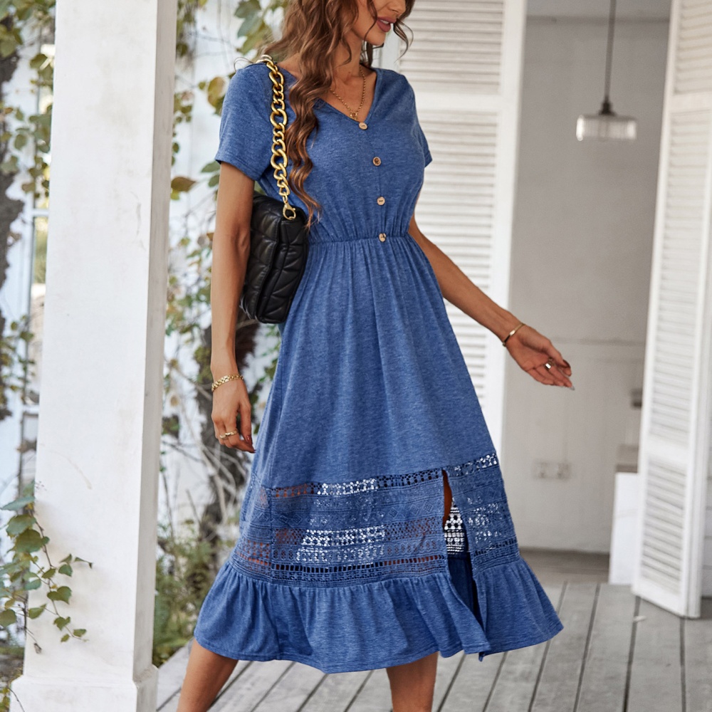Splice spring and summer lace American style dress