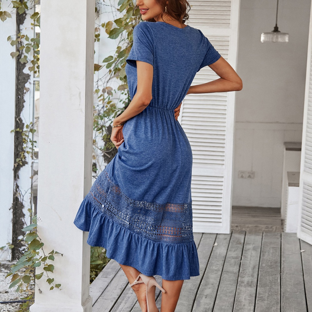 Splice spring and summer lace American style dress