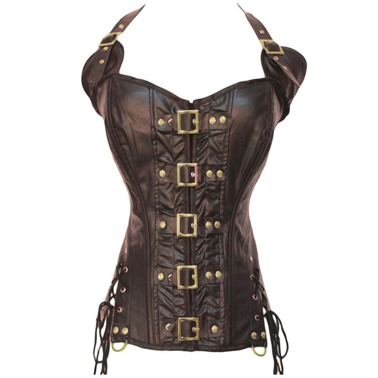 European style gather corset pinched waist shapewear