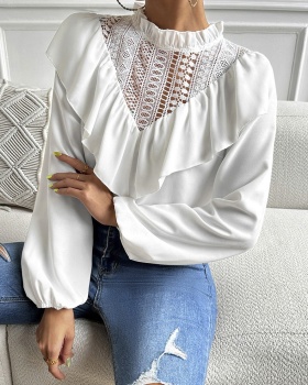 Lace long sleeve temperament tops