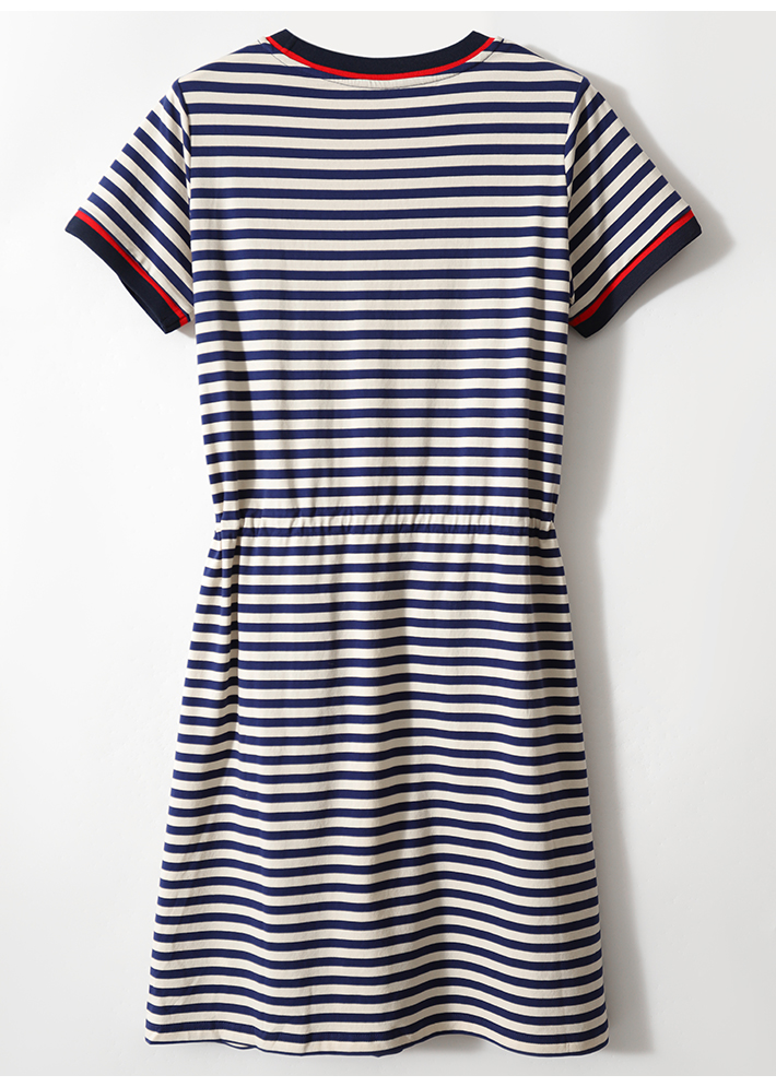 Summer pinched waist T-shirt short sleeve dress for women