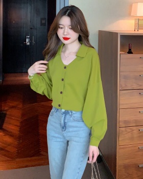 Long sleeve shirt Korean style tops for women