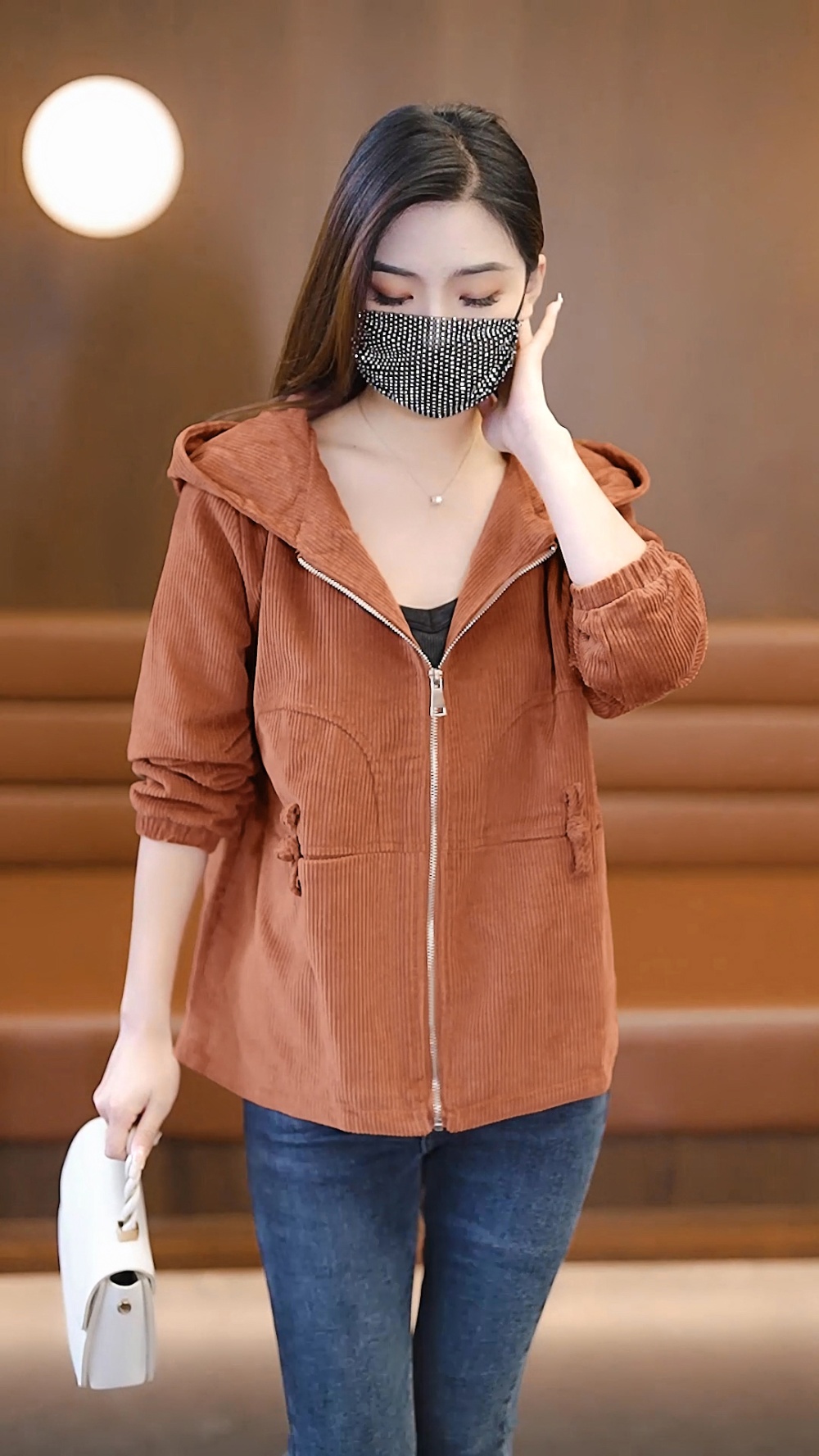 Casual fashionable jacket middle-aged tops for women