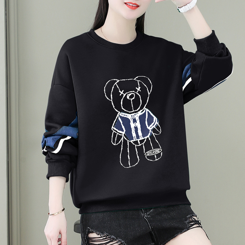 Casual large yard tops two-sided cubs hoodie for women