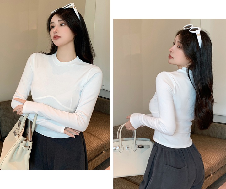 Short navel T-shirt slim long sleeve tops for women