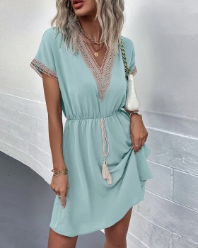 Lace Casual spring and summer American style dress