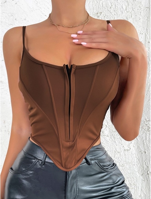 Breasted European style vest sling corset