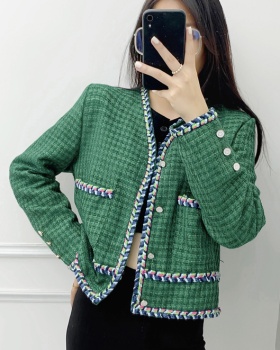 Turquoise weave spring fashion and elegant coat for women