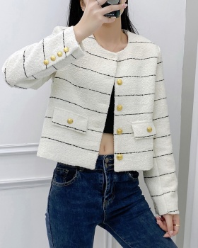 Loose wool coarse flower fashion and elegant style coat