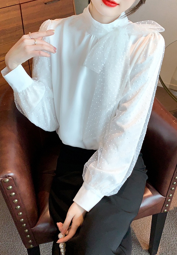 All-match Korean style shirt splice spring tops for women