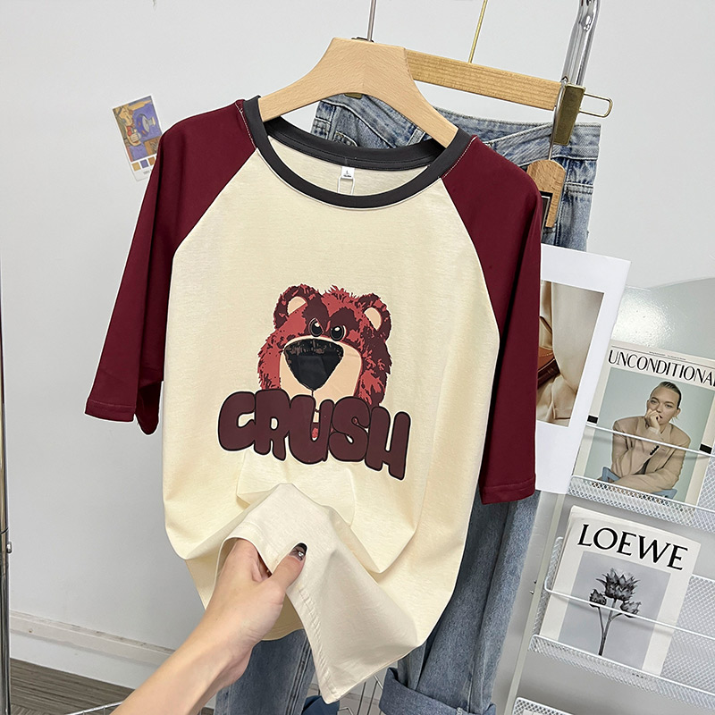 Printing short sleeve tops mixed colors T-shirt for women