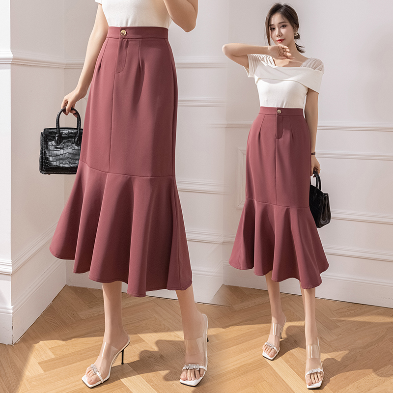 High waist long skirt spring and summer commuting long dress