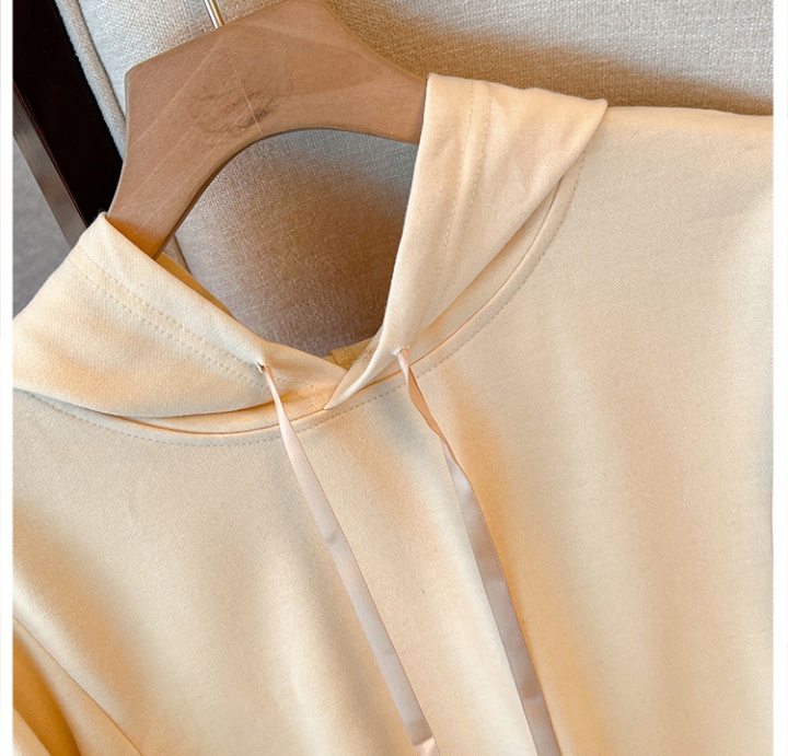 Hooded hoodie slim dress 2pcs set for women
