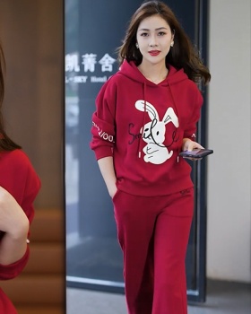 All-match loose spring hoodie 2pcs set for women