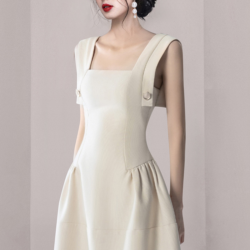 Slim retro fashion spring sleeveless elegant dress