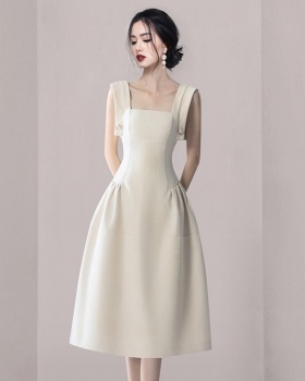 Slim retro fashion spring sleeveless elegant dress