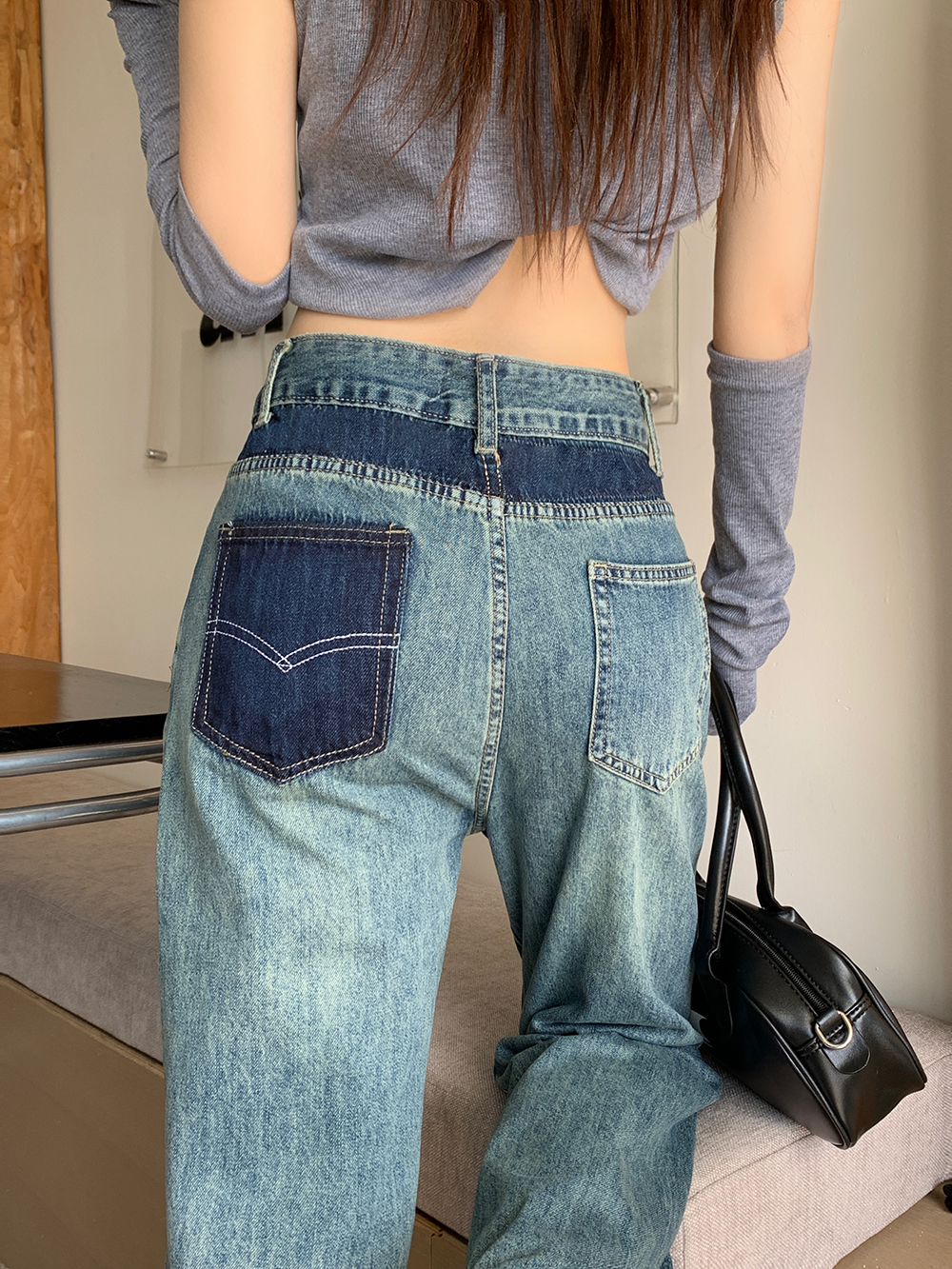 Mopping spring jeans loose all-match pants for women