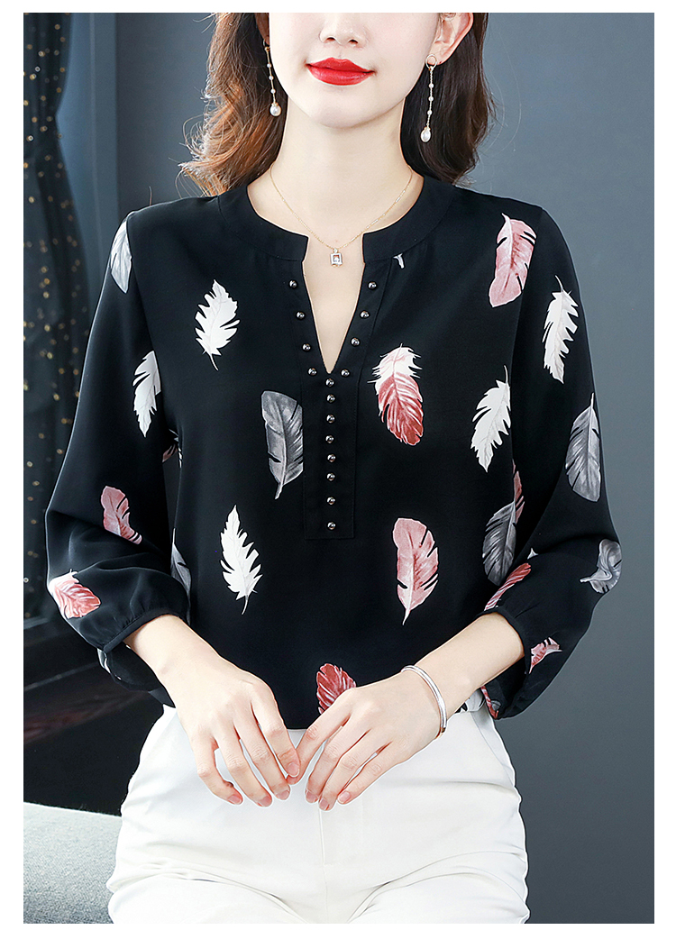 Chiffon fashion chiffon shirt V-neck tops for women