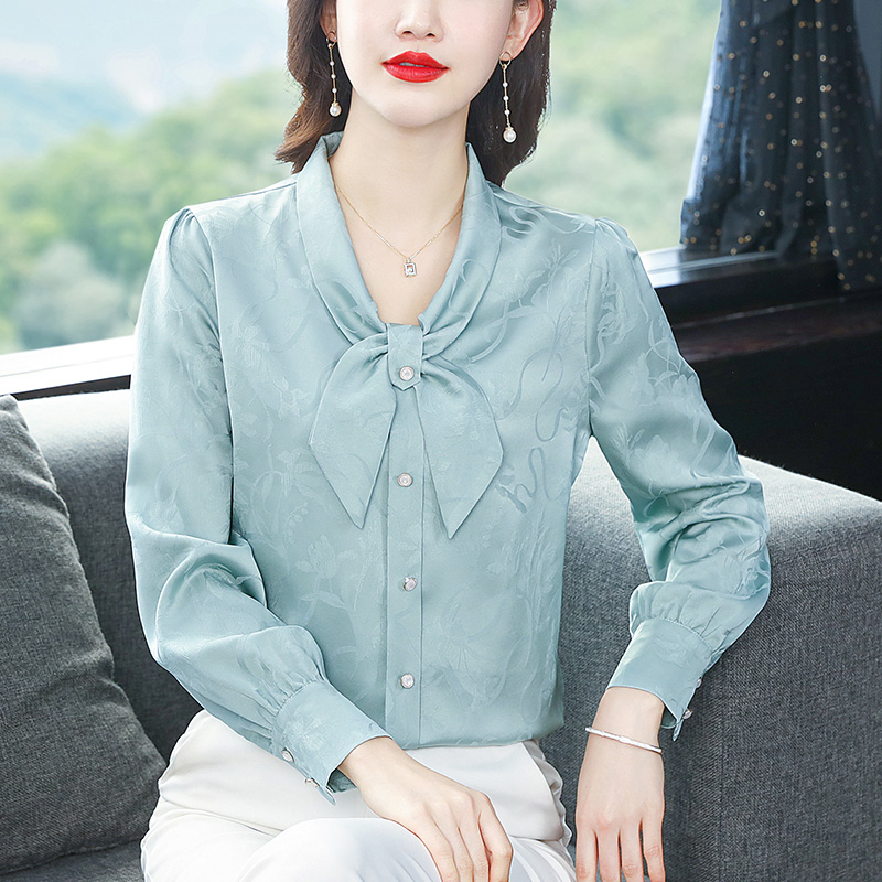 Real silk silk tops temperament shirt for women