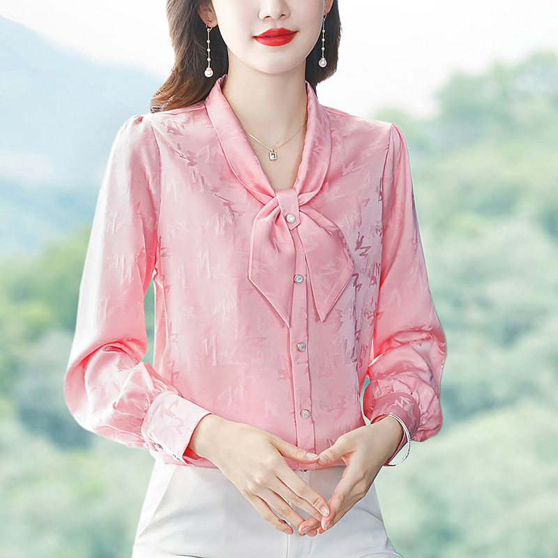 Real silk fashion shirt temperament tops for women