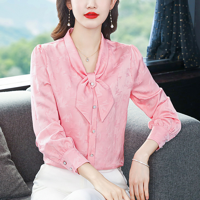Real silk fashion shirt temperament tops for women