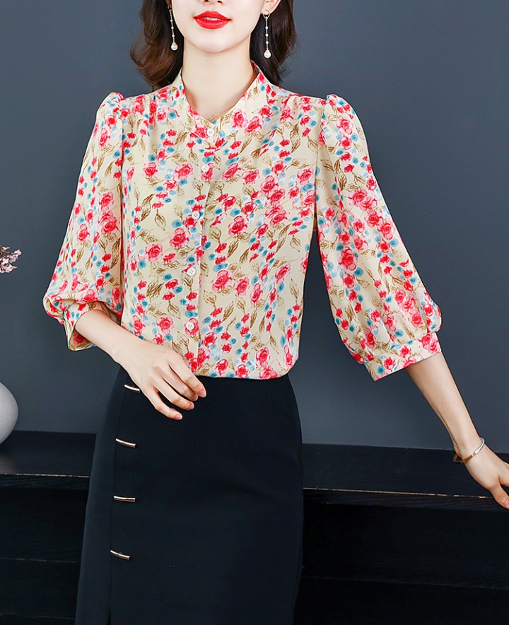 Silk tops chiffon small shirt for women