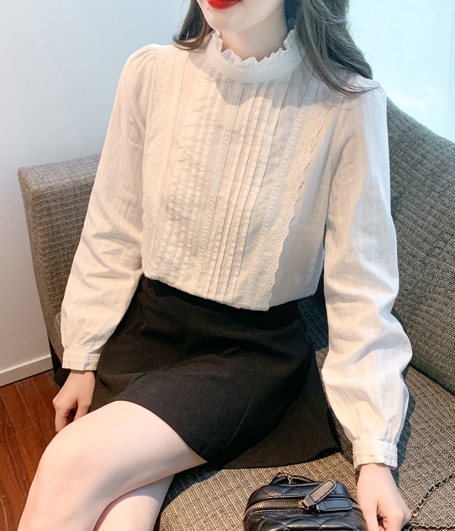 Pullover tops long sleeve chiffon shirt for women