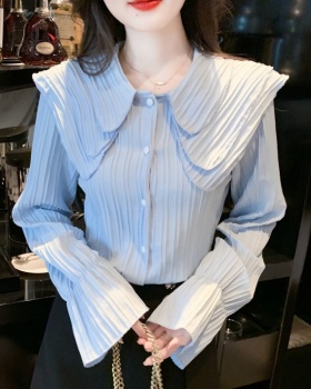 France style shirt crimp chiffon shirt for women