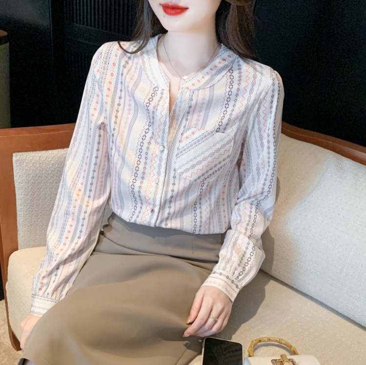 France style long sleeve tops temperament spring shirt