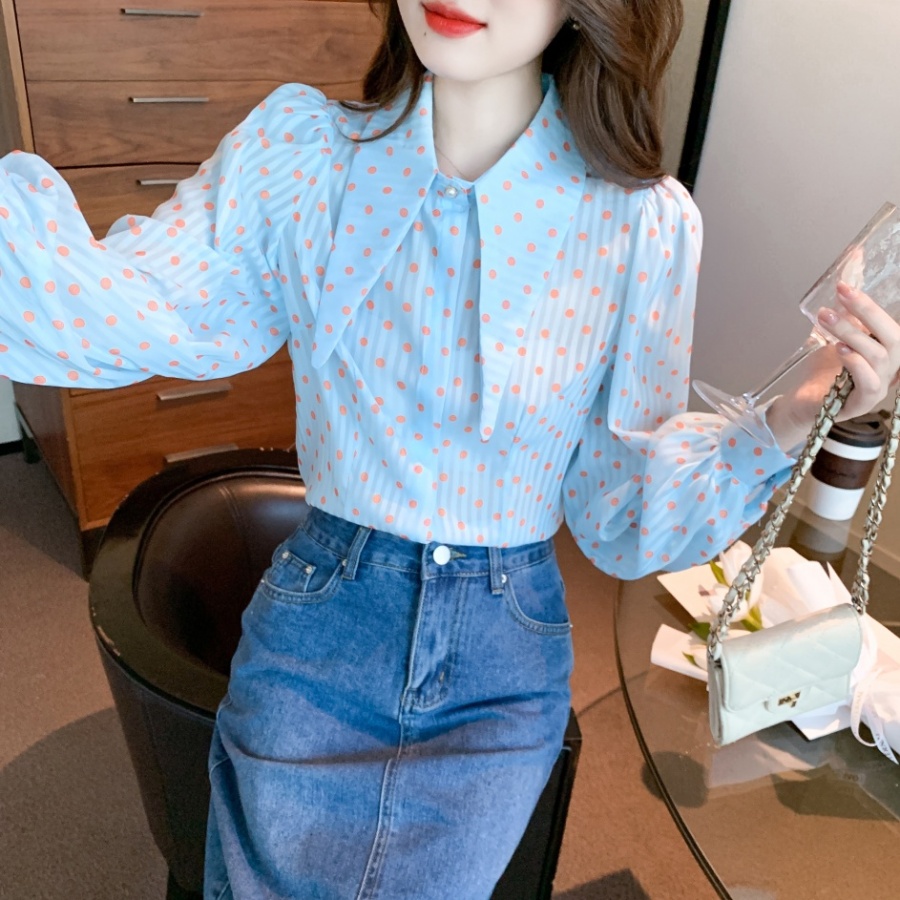 Pointed collar shirt Western style small shirt