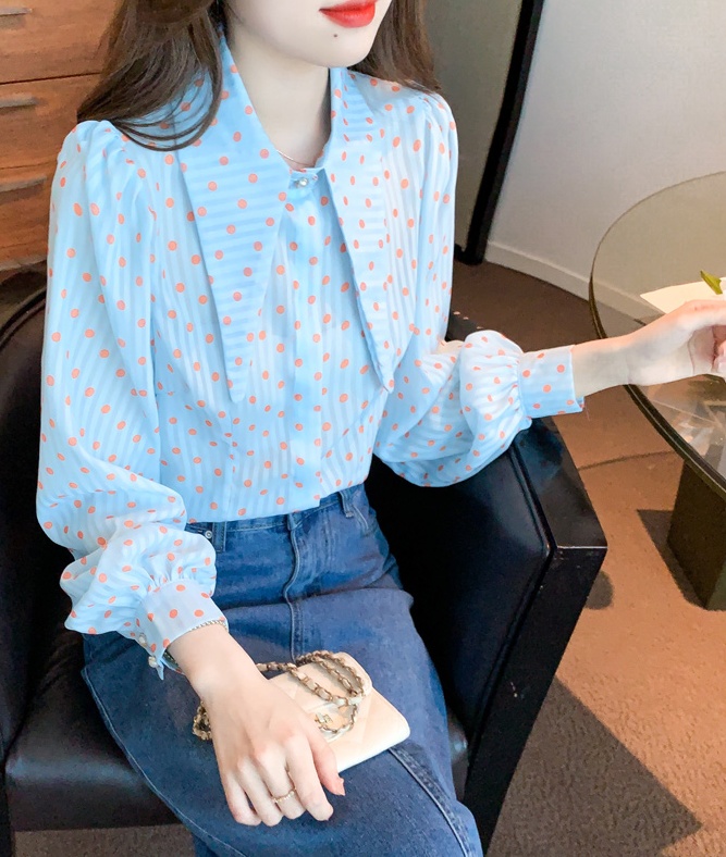 Pointed collar shirt Western style small shirt