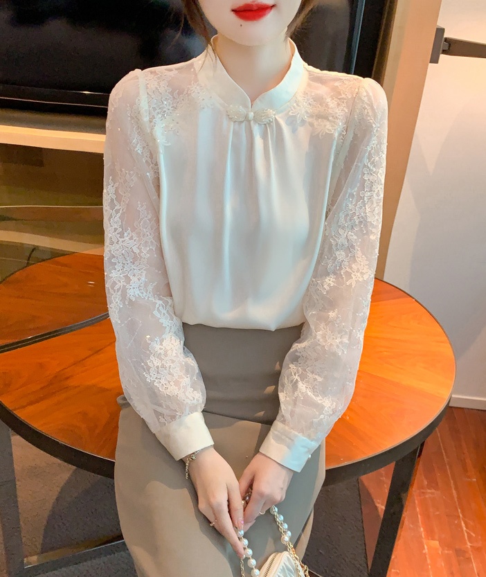 Chinese style lace small shirt fashion shirt for women